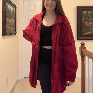 Dark Red Raincoat